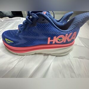Hoka Vibrant Blue and Red Athletic Shoes